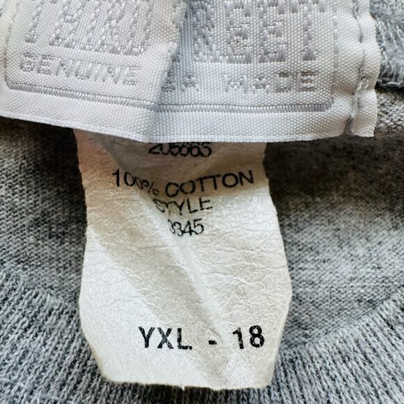 Third Street USA Made Cotton College Spirit Grey Football Tee Shirt - Picture 4 of 6